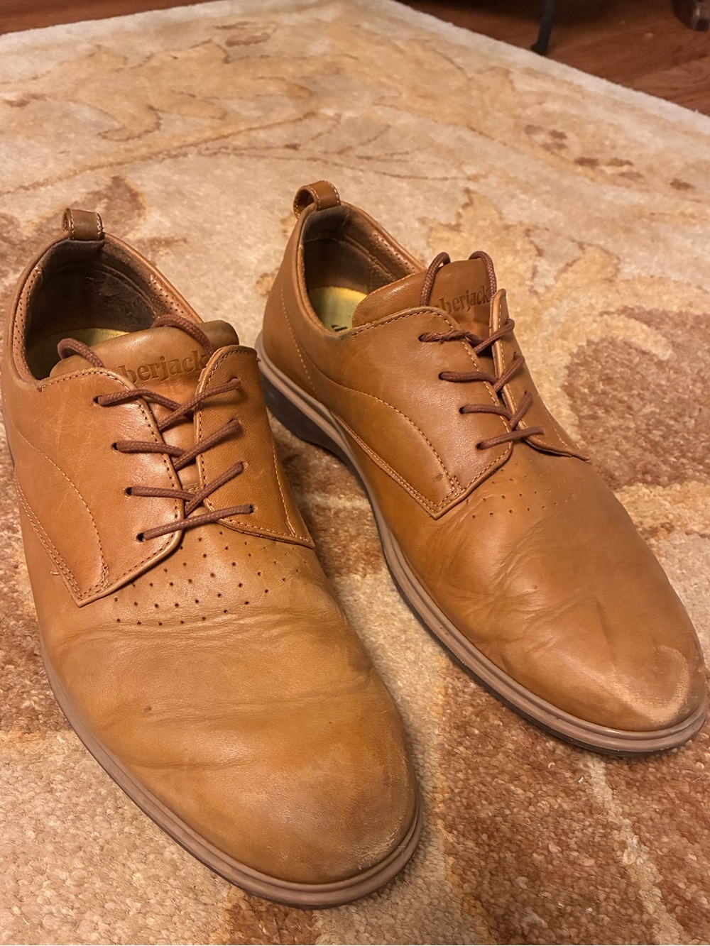 Amberjack Men’s Original Honey Tan Leather Shoes Size 11